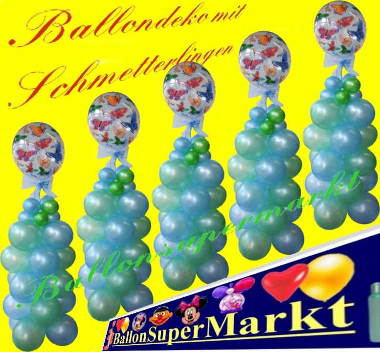 Dekoration aus Luftballons Ballondeko mit Schmetterlingen