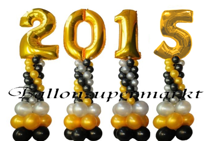 Ballondekoration Silvester Jahreszahlen 2015