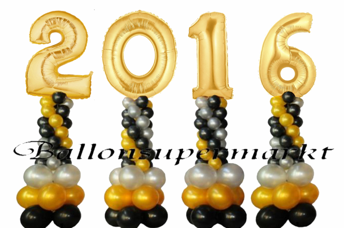 Ballondekoration Silvester Jahreszahlen 2016