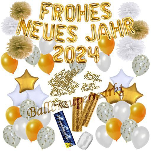 Zahlen-Luftballons Silvester Neujahr 2024