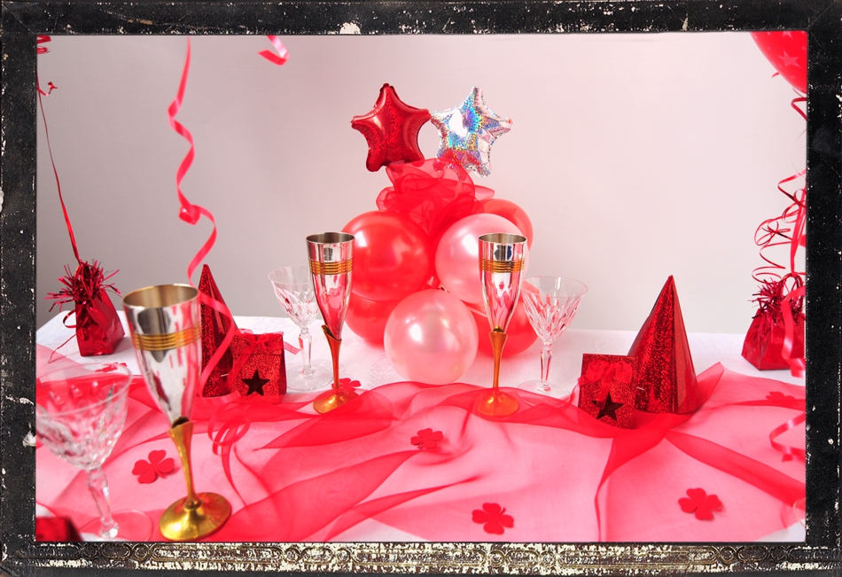 Dekoration Silvester Originell in Rot