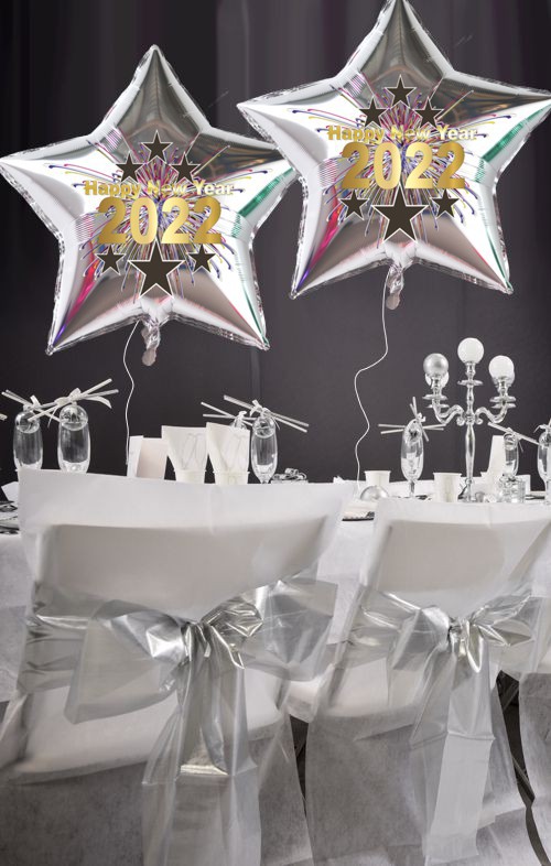 Silvester Dekoration mit Stertballons 2022