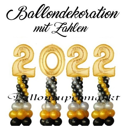Ballondekoration Silvester Zahlen 2022