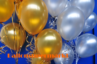 Dekoration Silvester Luftballons Gold Silber