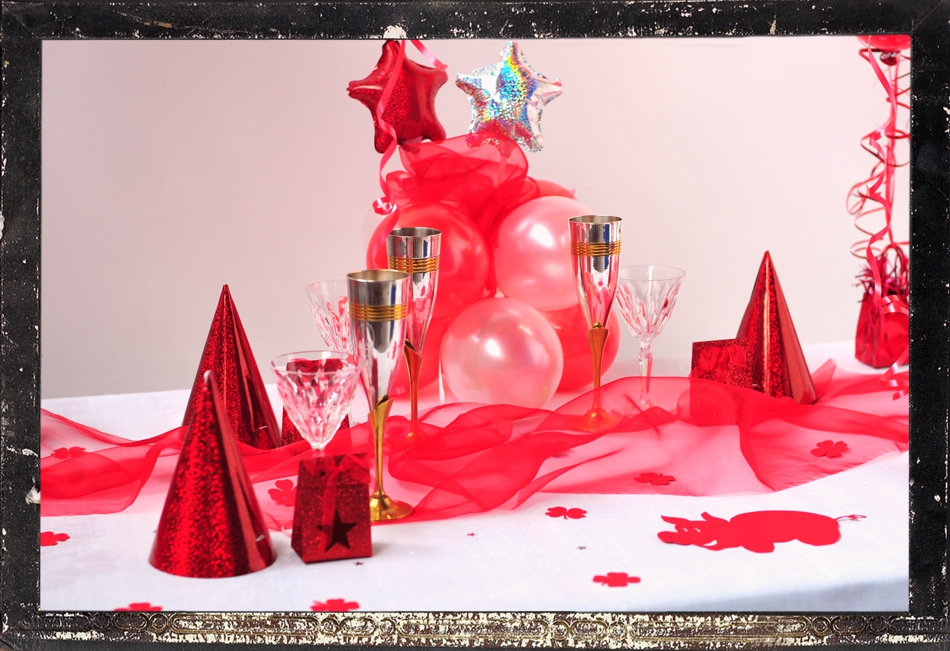 Dekoration Silvester originell in Rot 3