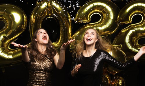 Zahlen-Luftballons 1 Meter Silvester Neujahr 2022