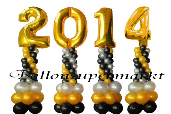 Silvester Ballondekoration, Luftballons und Jahreszahlen 2014