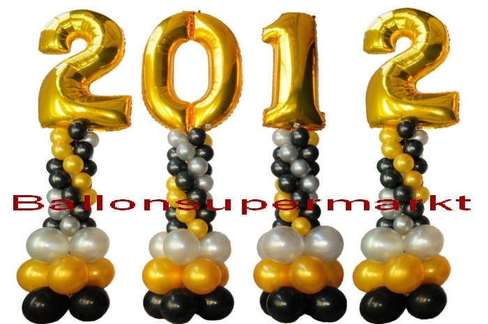 Silvester Ballondekoration, Luftballons und Jahreszahlen