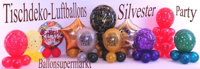 Tischdekoration mit Luftballons, Silvester Party