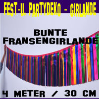 festdekoration, partydeko, bunte fransengirlande