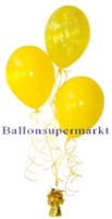 silvesterdeko, bukett aus luftballons, tischdeko in gelb
