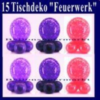 silvesterdeko, tischdeko luftballons feuerwerk